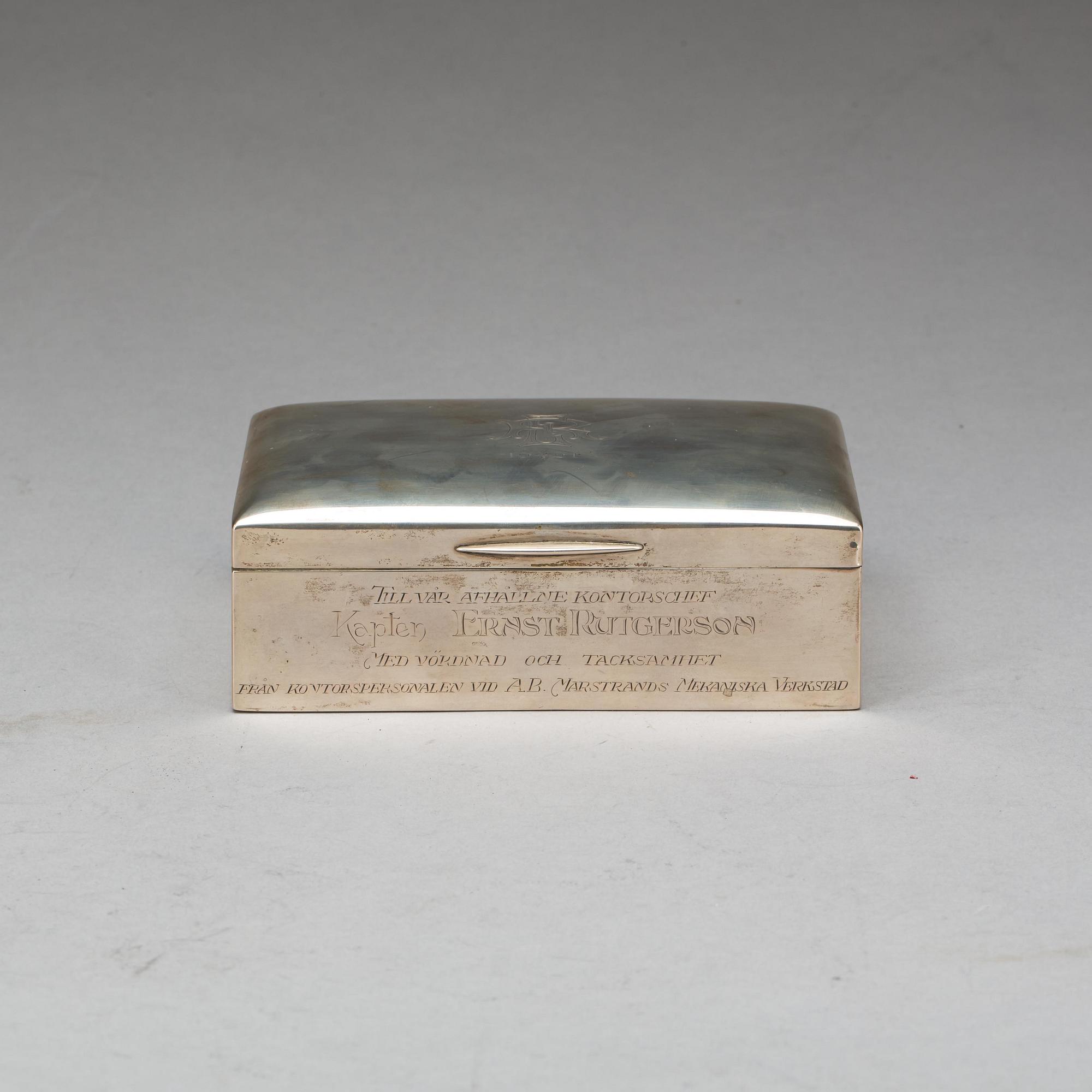 CIGARETTSKRIN, silver. K. Anderson 1918.