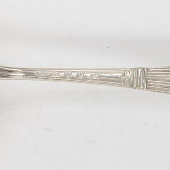Sugar bowl, sugar spoon and salt cellar, silver, CG Hallberg and GAB, Stockholm, 1899–1917.