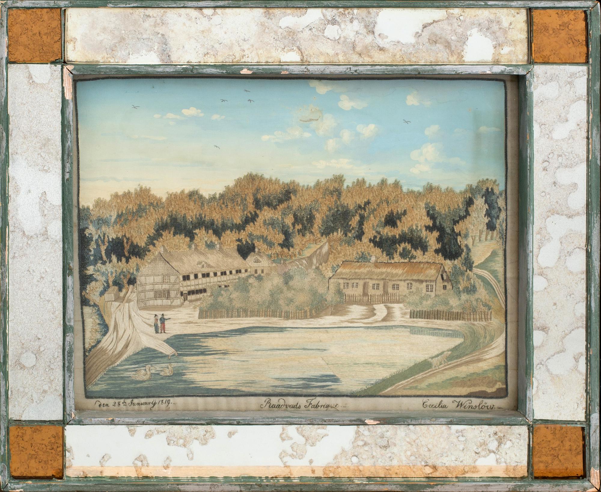 BRODERADE TAVLOR 2 st, 1800-talets första hälft.