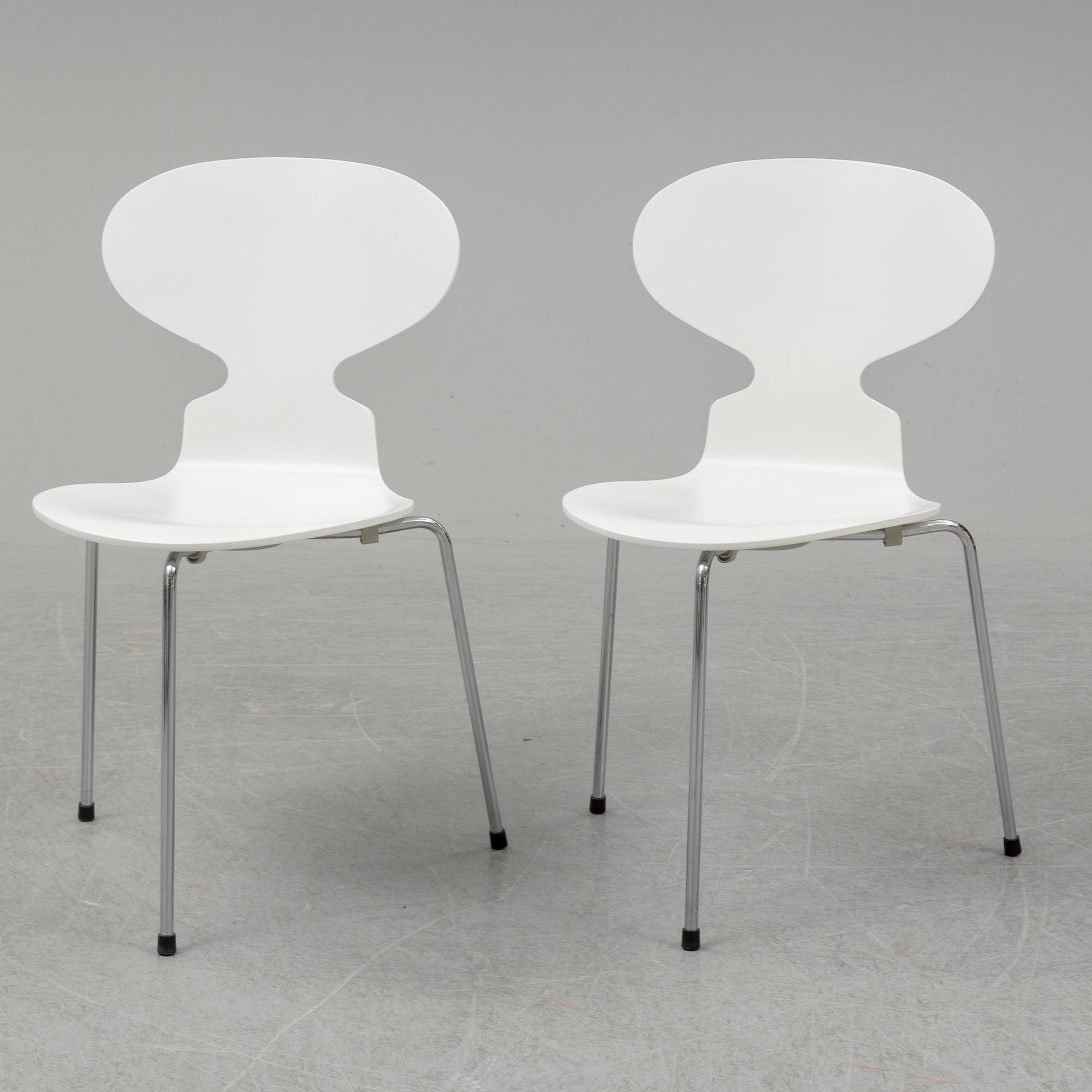 ARNE JACOBSEN, stolar, 6 st, "Myran", Fritz Hansen, Danmark, 2004.