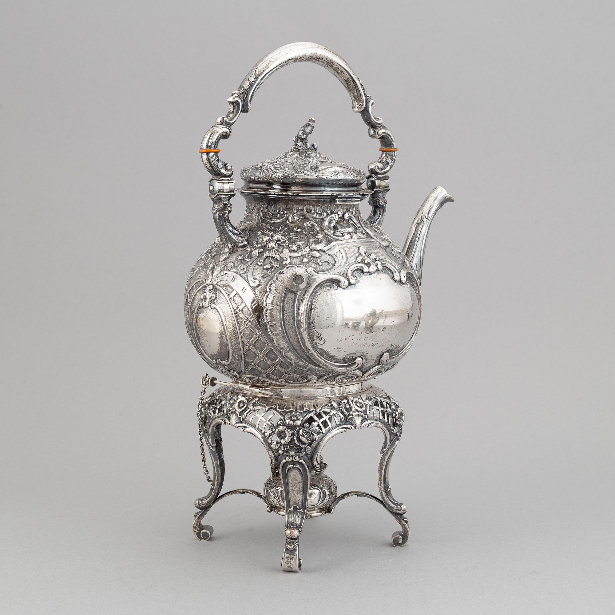 A German rococo style silver tea- and coffee service.