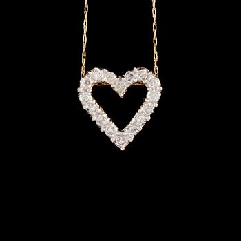 HÄNGE, 14K guld med 16 briljantslipade diamanter, utländska stämplar. Vikt 1,7 g.