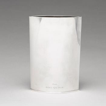 Theresia Hvorslev, a sterling silver vase with lapis lazuli, Lidköping, Sweden 2003.