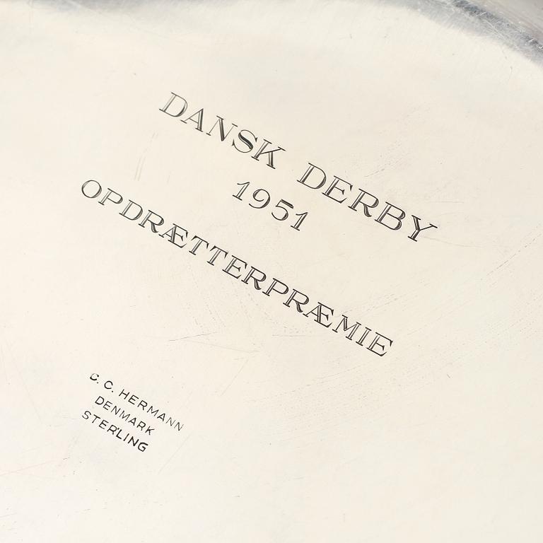 UPPLÄGGNINGSFAT, 3 st, silver, Danmark, 1900-tal. Vikt 1840 g.