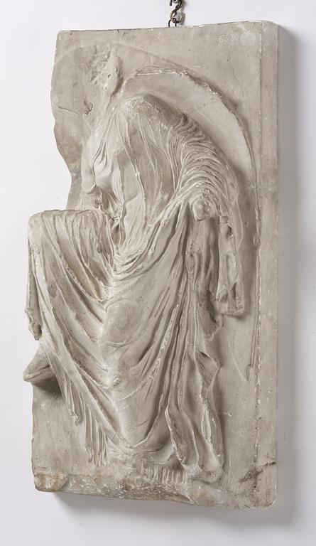A presumably French 19th century plaster cast of the Nike of the Sandal.