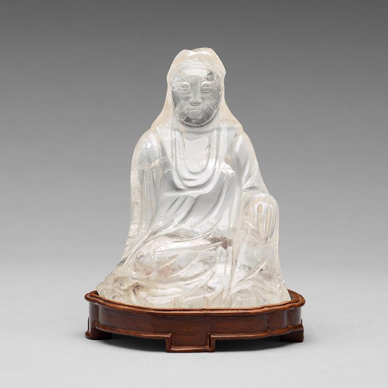 A rock chrystal figure, Qing dynasty.