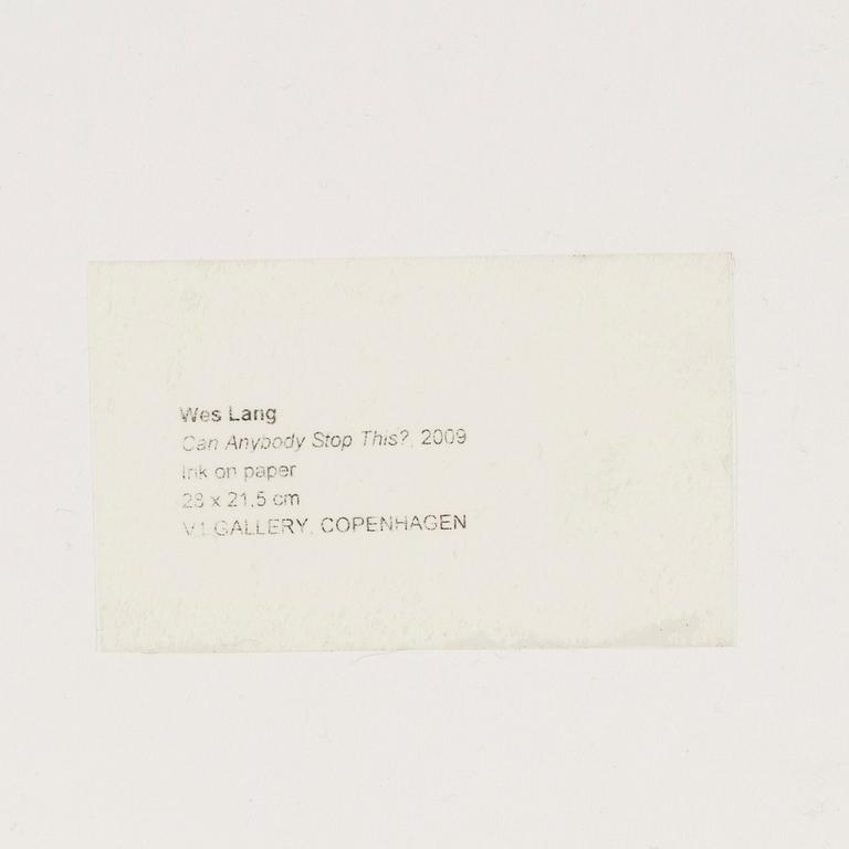Wes Lang, Wes Lang, ink on paper, executed in 2009.