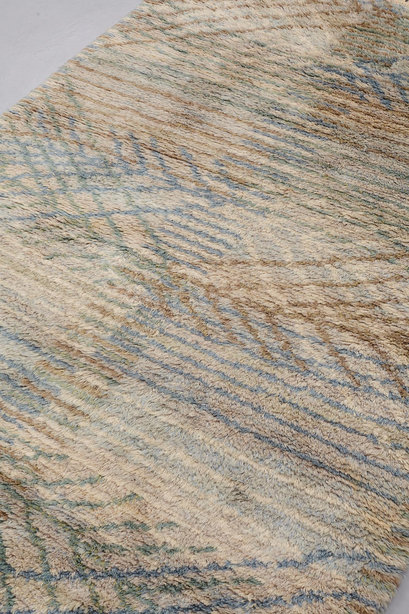 Barbro Nilsson, MATTO, "Marina, ljus", knotted pile, ca 227 x 151 cm, signed AB MMF BN.