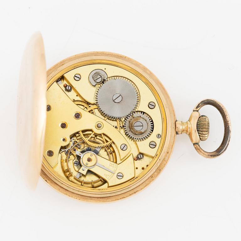 Pocket watch, 14K gold, 50.5 mm.