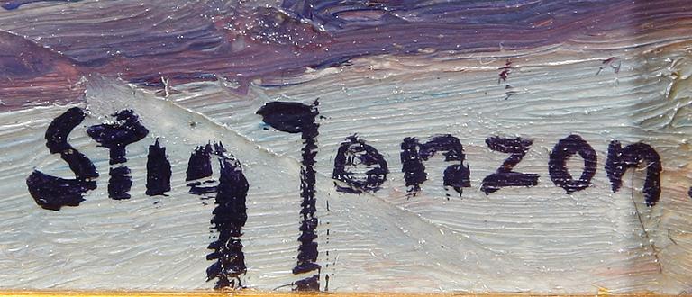 STIG JONZON, olja på pannå. Sign.