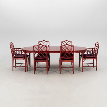 A seven-piece dining suite by Miranda of Sweden, second half of the 20th century.