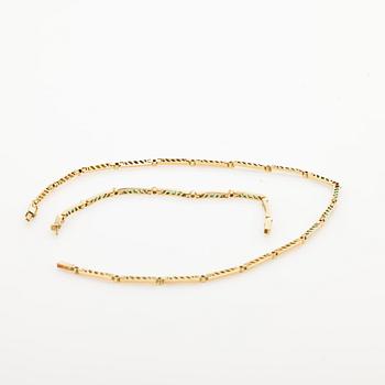 Necklace and bracelet, 18K, Old Orient.