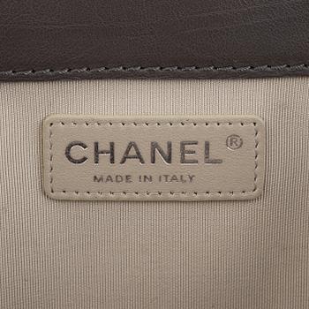 Chanel, a grey leather 'Large Boy Bag', 2014.