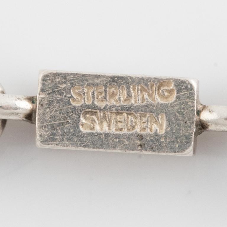 Wiwen Nilsson, Silver necklace and bracelet, Lund 1959 and 1965.