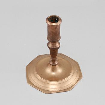 LJUSSTAKE, mässing, 1700-tal.
