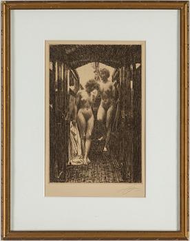 ANDERS ZORN, etching, 1917, signed in pencil.