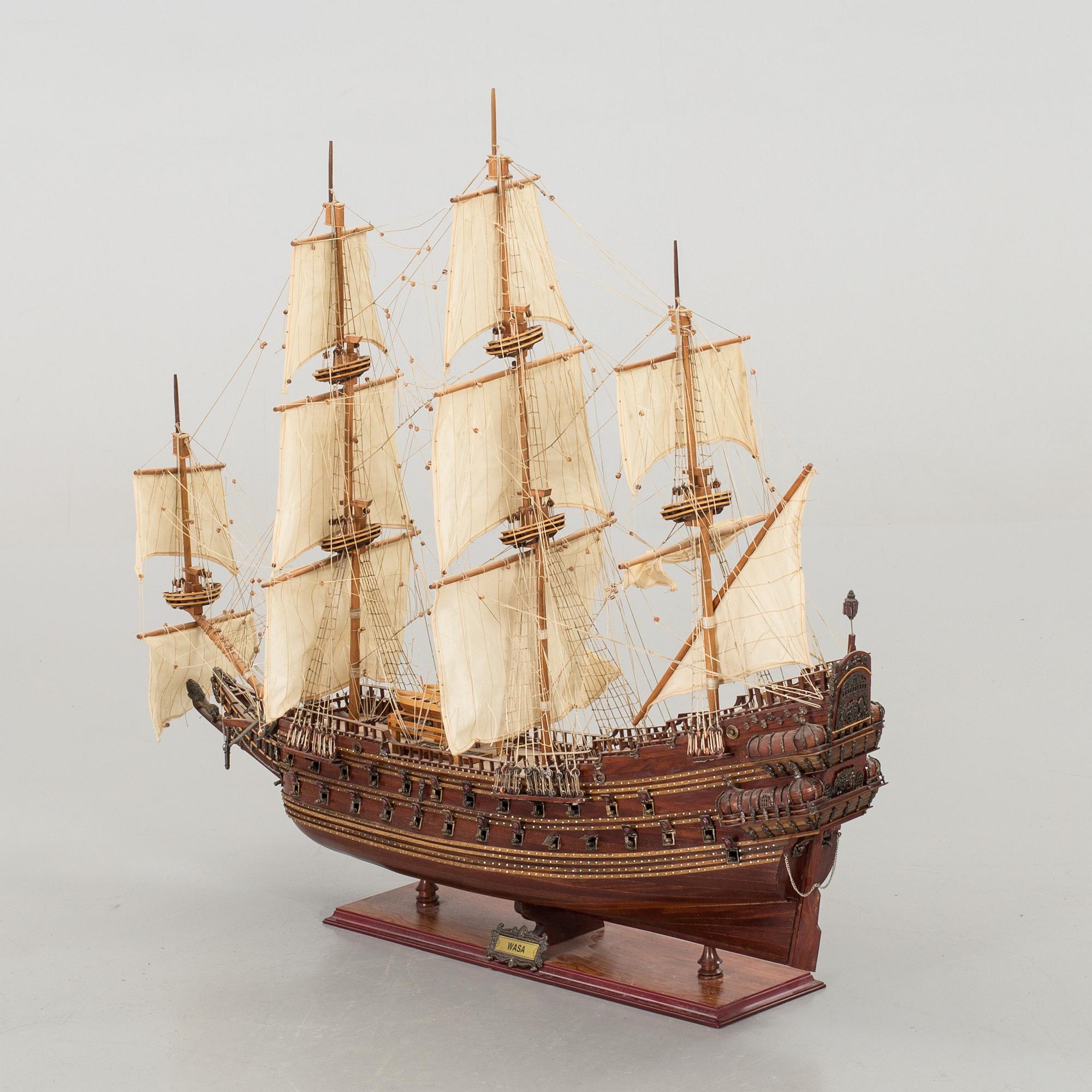 MODELL AV  "VASA" SKEPPET, 1900-talets andra hälft.