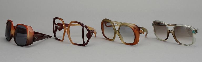 SOLGLASÖGON, 4 st, Christian Dior och Louis Féraud.