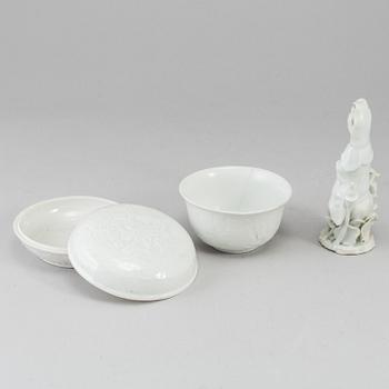 A group of white glazed ceramics, Qing dynasty, probably 17/18th Century.