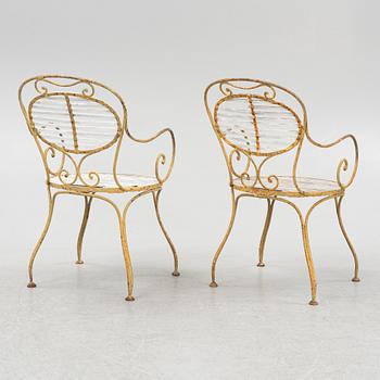 Trädgårdssoffa, två stolar, två karmstolar, Skoglund & Olsson, Gefle, 1900-talets första hälft.