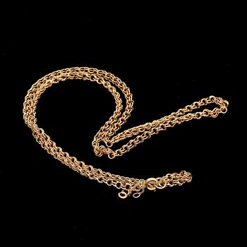 KLOCKKEDJA, 18k guld. Vikt c:a 17 g.