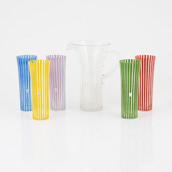 Bengt Orup, a "Strikt" pitcher and five glasses, Johansfors, Sweden 1950s.
