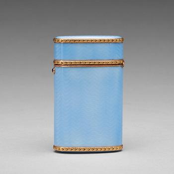 192. A gold and silver-gilt enamel cigarette case, mark Ivan S Britzin (Brizyn) retail mark Soumin, St Petersburg 1908-1917.