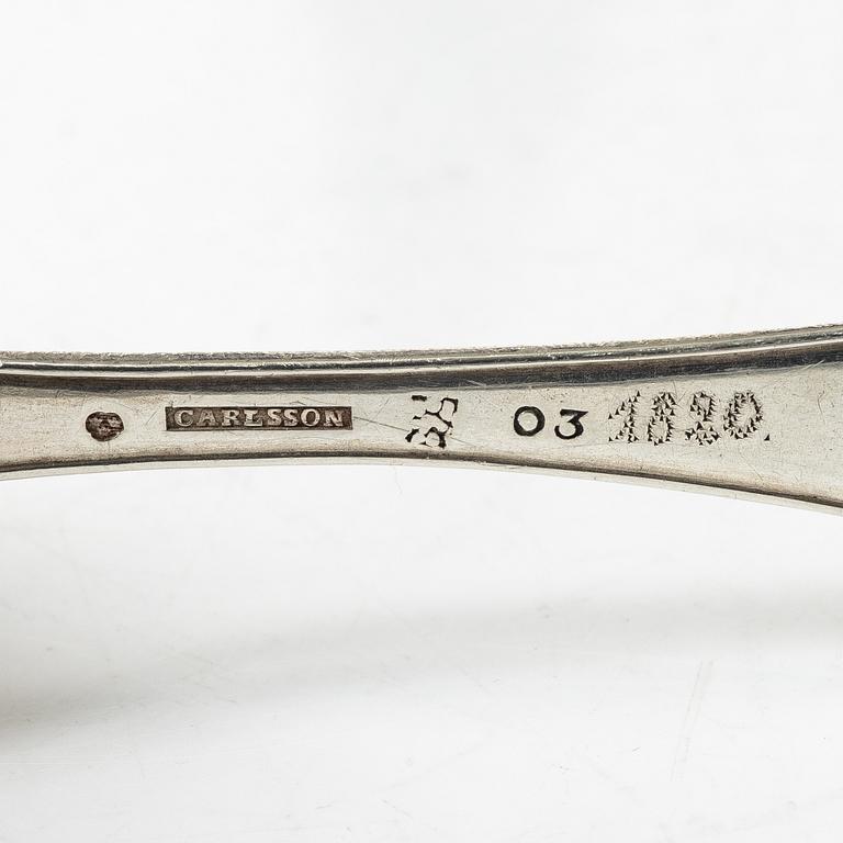 Matskedar, silver, 11 st, äldre modeller, 1789-1848.