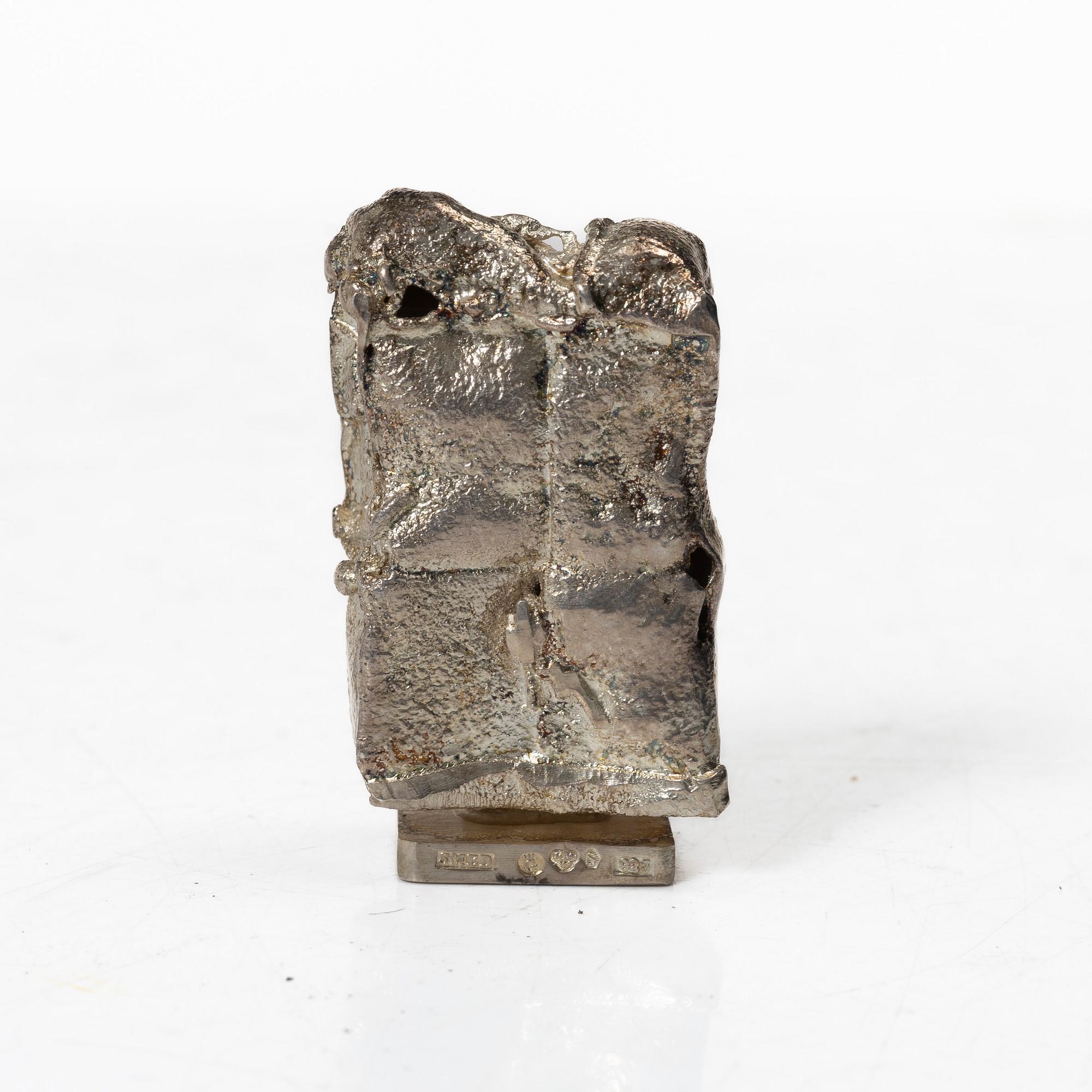 Lars Arby, a stamp and two small sculptures, silver, Gothenburg, Sweden.