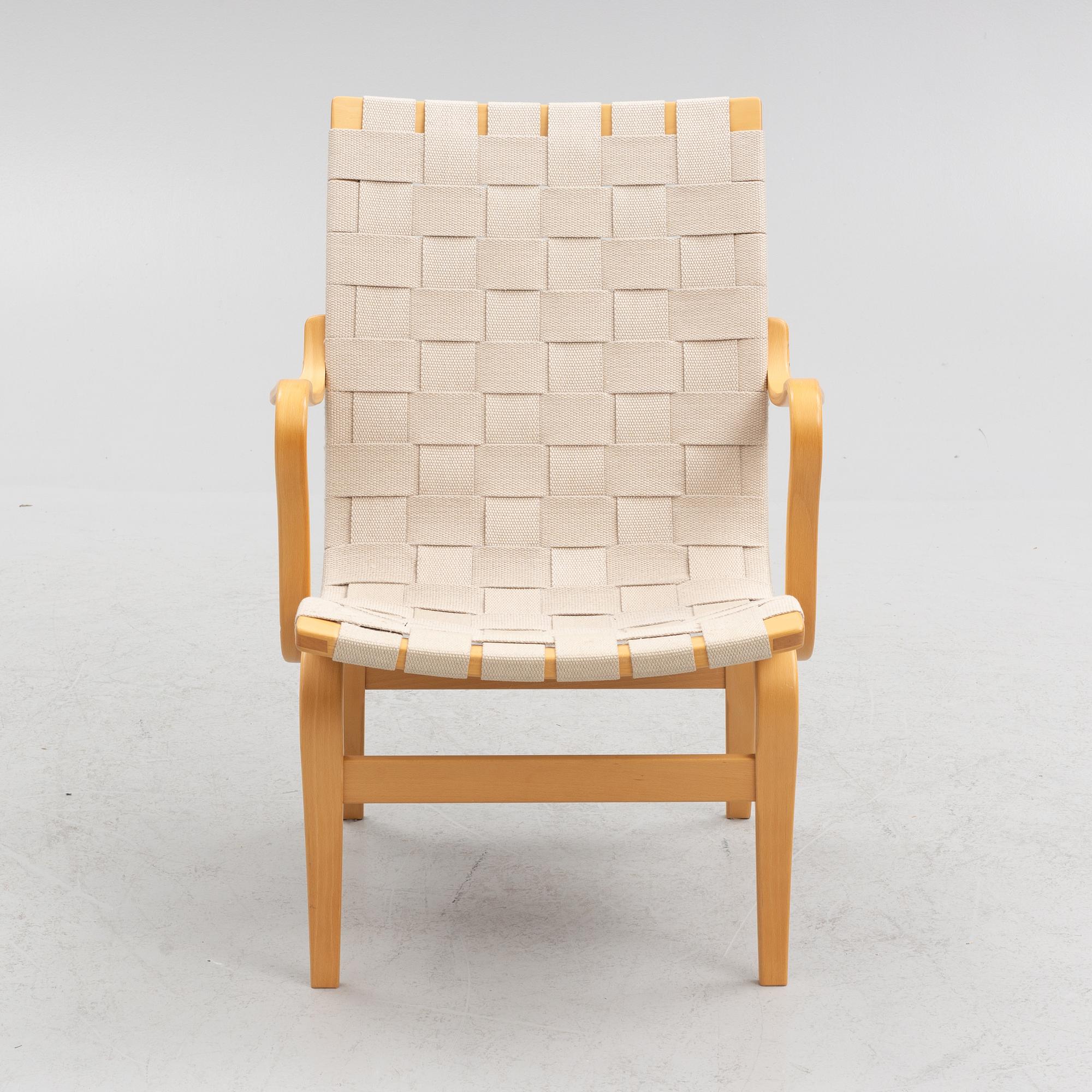 Bruno Mathsson, armchair, "Eva", Dux, late 20th century.