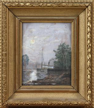 OKÄND KONSTNÄR, olja på pappannå, sign A H.