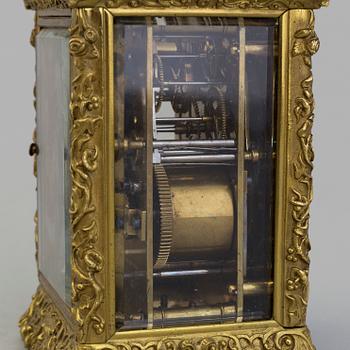 A travelling clock, signed "Potonie Paris", France, second half of the 19th century.