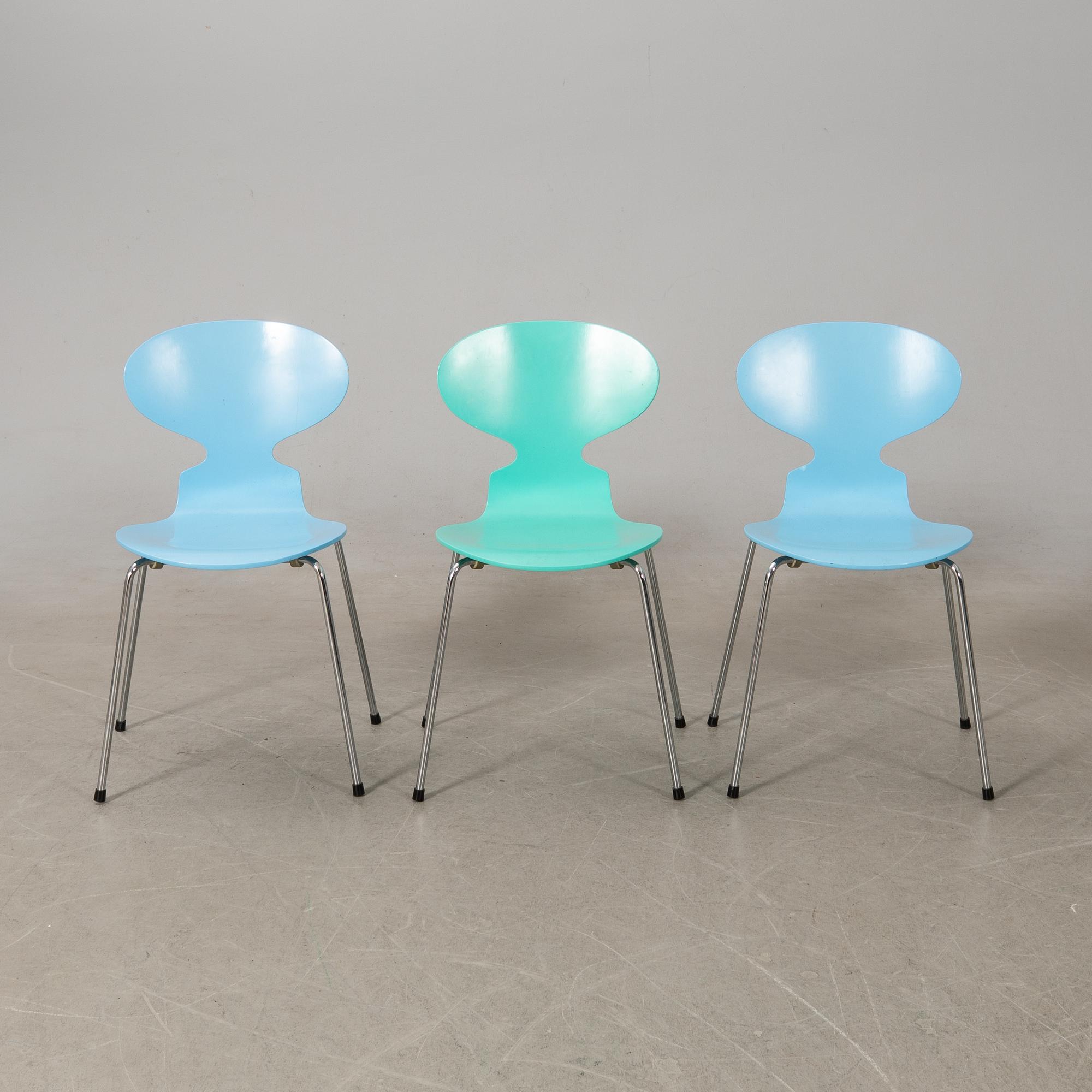 Arne Jacobsen, chairs 6 pcs, "Ant", Fritz Hansen, 1993.