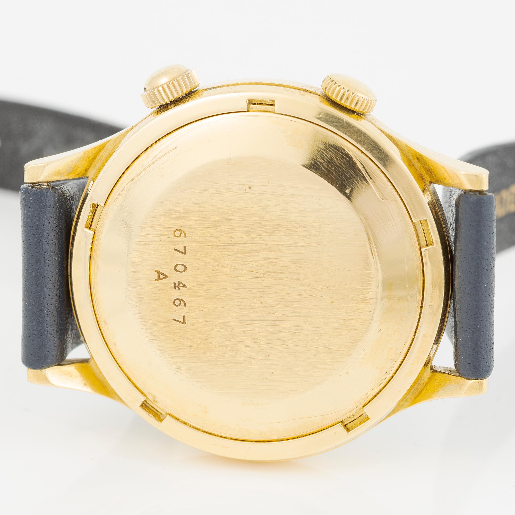 Jaeger-LeCoultre, Memovox, wristwatch, 33.5 mm.