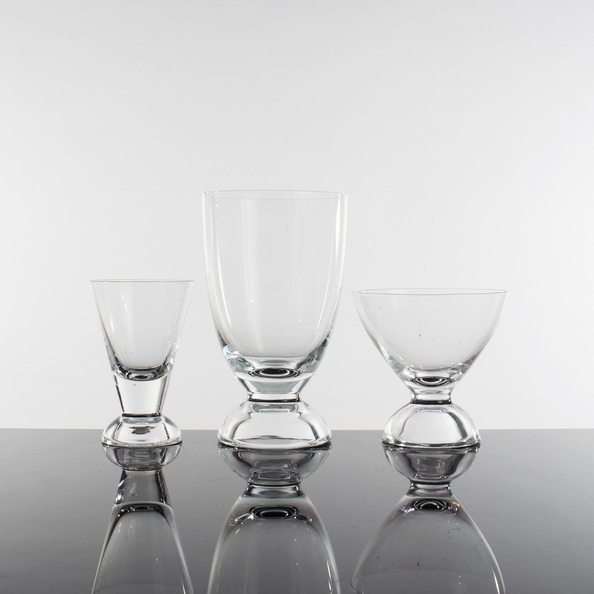 SIMON GATE, Orrefors/Sandvik, glasservisdelar 25 st, 1940-/50-tal.