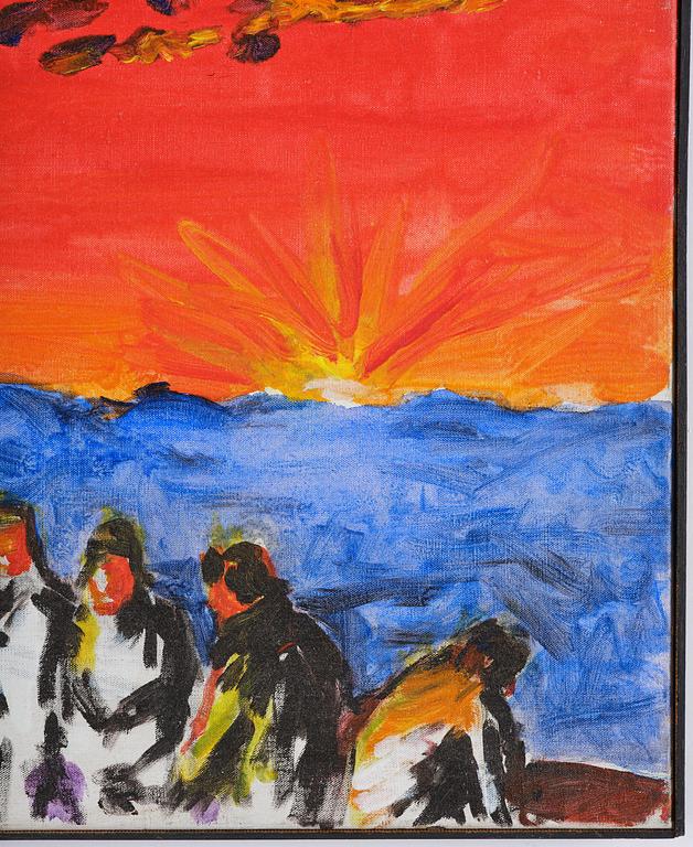 Gösta Werner, Marint motiv, röd himmel.