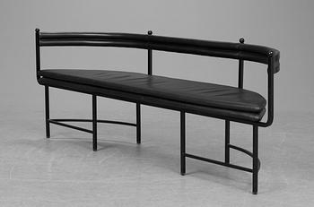 A Gunilla Allard "Cirkus" black leather sofa, Lammhults, Sweden ca 1991.