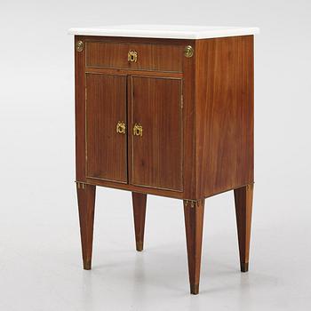 A late gustavian style bedside table/cabinet, around 1900.