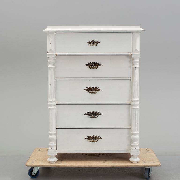 A late 19th century painted chest of drawers.