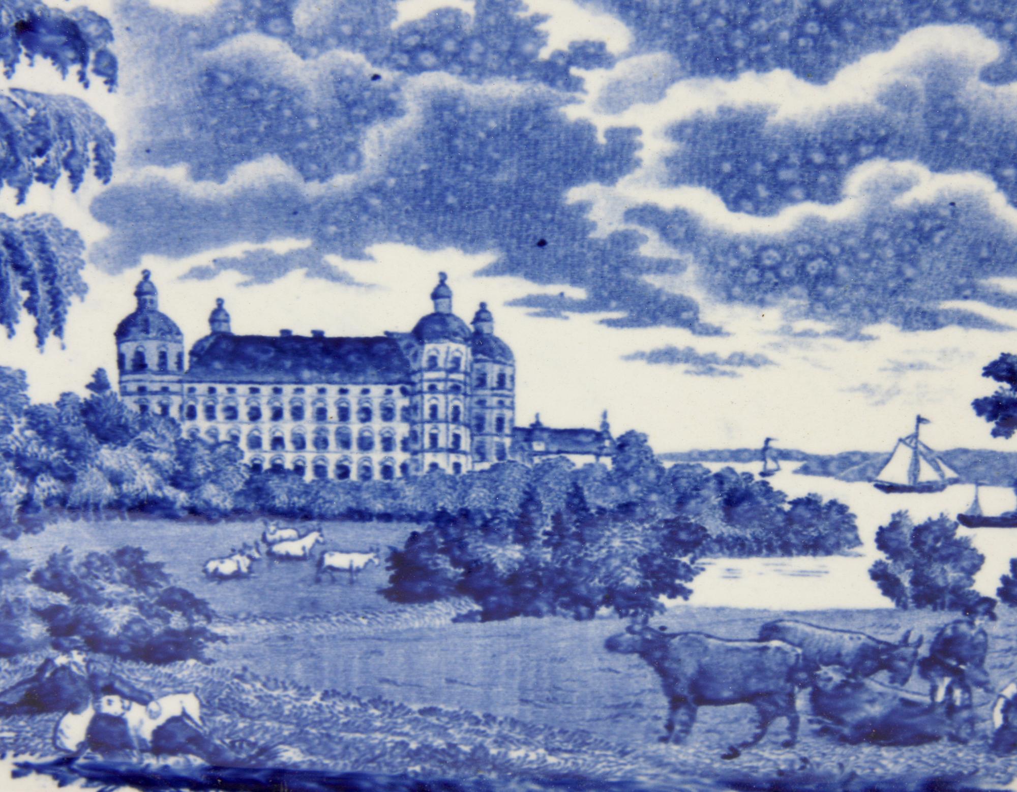 FISKFAT, flintgods, "Svenska slott", Rörstrand.