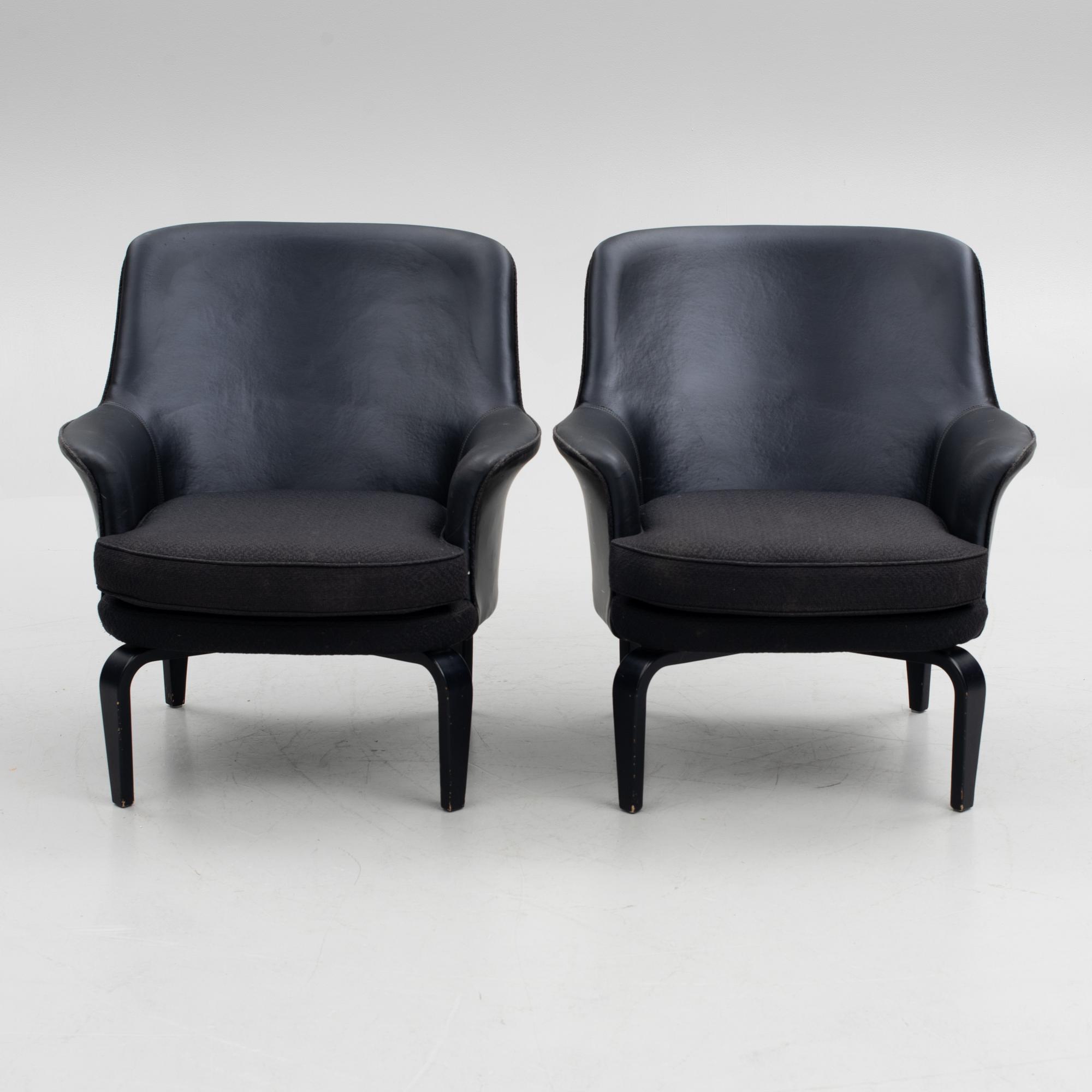 Arne Norell, a pair of 'Pilot' armchairs, Norell Möbel AB.