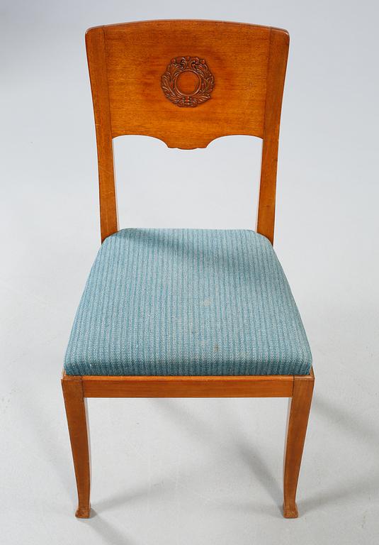 STOLAR, 4 st samt KARMSTOLAR, 2 st, jugend, 1900-talets början.