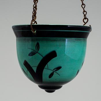 A hanging flower pot by Ilse Claesson of the "V series" for Rörstrand, 1930´s.