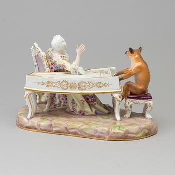 A Meissen figure group, late 19th Century. Not first quality.