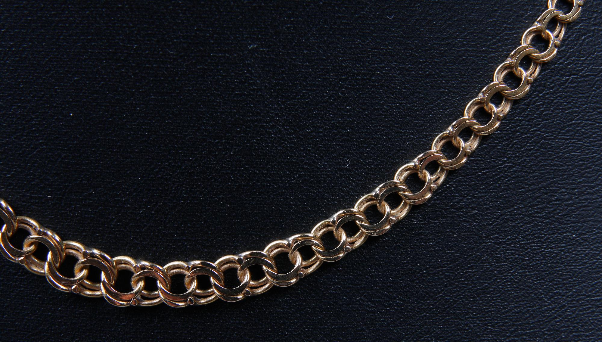 HALSKEDJA, 18 K guld, 1981. Ca 14 g.