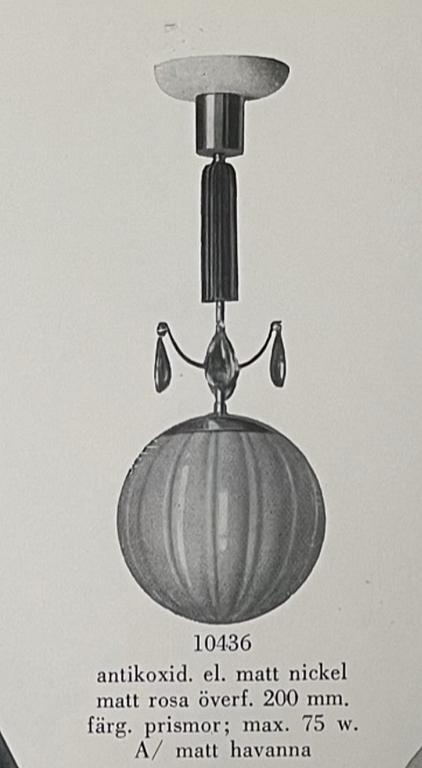 Harald Notini, a pair of ceiling lamps model "10436", Arvid Böhlmarks Lampvarufabrik, 1930s.