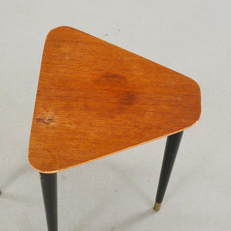 A 1950s nest of tables, three pcs.