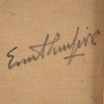 Evert Lundquist, oil on canvas, signed E.L and signed verso.