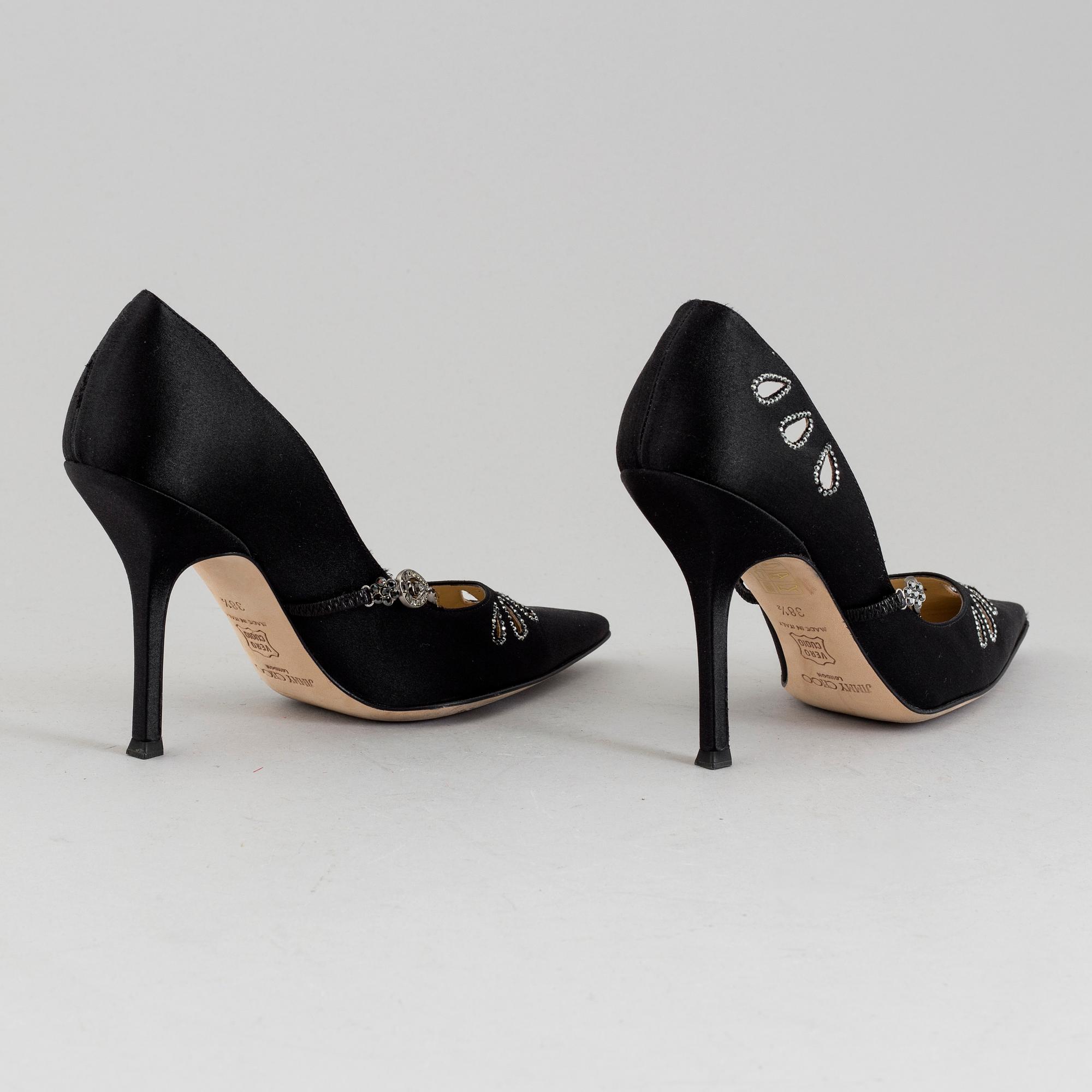 JIMMY CHOO, a pair of silk satin high heels, size 38½.