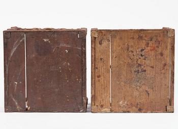 A pair of Swedish baroque stools, circa 1700.